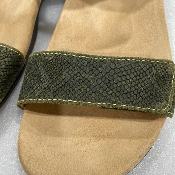 Spenco Tamara Reptile Embossed Adjustable Straps Olive Green Sandals Size 8 - Picture 6 of 11